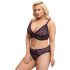 Cottelli Plus Size - Transparentes Muster-BH-Set (Lila) - 2XL