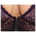 Cottelli Plus Size - Transparentes Muster-BH-Set (Lila) - 2XL