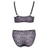 Cottelli Plus Size - Transparentes Muster-BH-Set (Lila) - 2XL