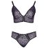 Cottelli Plus Size - Transparentes Muster-BH-Set (Lila) - 4XL