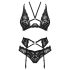 Obsessive Alessya - Spitzenwäsche-Set (schwarz) - M/L