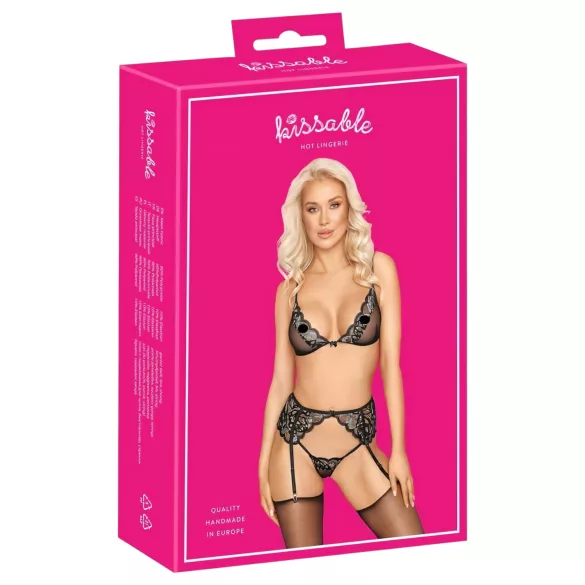 Kissable - Dessous-Set (schwarz) - L/XL