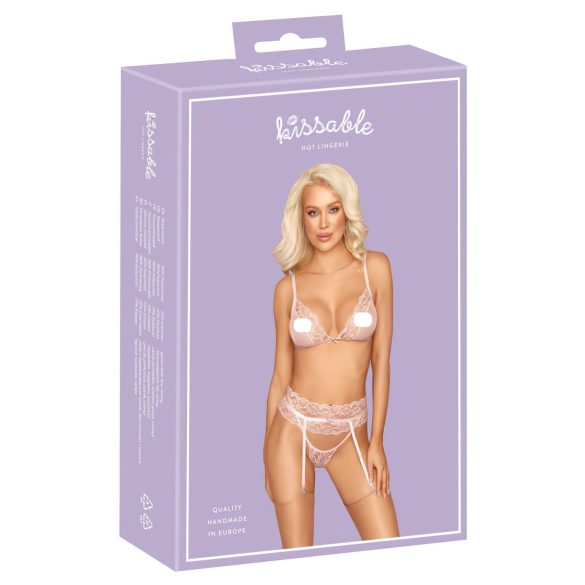 Kussbare - Spitzenwäsche-Set (Pink) - L/XL