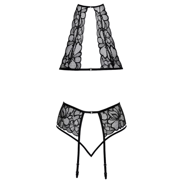 Küssbar - Halsband-Spitzen-BH-Set (schwarz)
