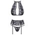 Küssbar - Halsband-Spitzen-BH-Set (schwarz) - L/XL