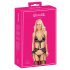 Kissable - pink-lila Stickerei BH-Set (schwarz) - L/XL