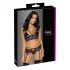 Cottelli - 3-teiliges Spitzenwäsche-Set (schwarz-violett) - XL