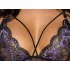 Cottelli - 3-teiliges Spitzenwäsche-Set (schwarz-violett) - XL