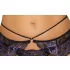 Cottelli - 3-teiliges Spitzenwäsche-Set (schwarz-violett) - XL