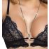 Abierta Fina - Offenes Spitzen-BH-Set (Schwarz) - XL