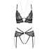Abierta Fina - Offenes Spitzen-BH-Set (Schwarz) - XL