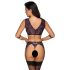 Cottelli Bondage - Wäsche-Set & Handschellen (schwarz-lila) - M