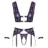 Cottelli Bondage - Wäsche-Set & Handschellen (schwarz-lila) - M