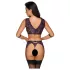 Cottelli Bondage - Dessous-Set und Handschellen (Schwarz-Lila) - L