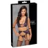 Cottelli Bondage - Dessous-Set und Handschellen (Schwarz-Lila) - XL