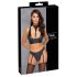 Cottelli Bondage - Glänzendes BH-Set mit Fesseln (schwarz)