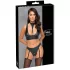 Cottelli Bondage - Glänzendes BH-Set mit Handschellen (Schwarz)