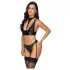 Cottelli Bondage - Glänzendes BH-Set mit Handschellen (Schwarz) - M