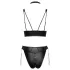 Cottelli Bondage - Glänzendes BH-Set mit Handschellen (Schwarz) - M