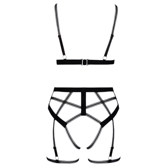 Cottelli - Zweiteiliges Geschirr-Set (schwarz) - L