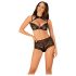 Obsessive Elizenes - Muster, transparentes BH-Set (schwarz) - L/XL