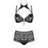 Obsessive Elizenes - Muster, transparentes BH-Set (schwarz) - L/XL