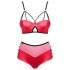 Obsessive Leatheria - Lederoptik-BH-Set (Rot) - S/M