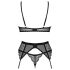 Obsessive Chemeris - BH-Set mit Strumpfhalter (schwarz) - XL/XXL