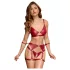 Cottelli Bondage - Glänzendes BH-Set & Handschellen (Rot)