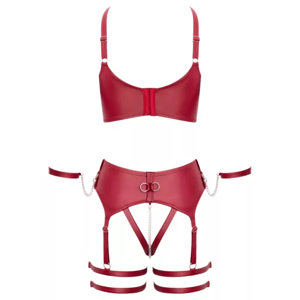 Cottelli Bondage - Kreuzträger-BH-Set (Rot)