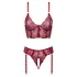 Cottelli - zweiteiliges Spitzen-Strapsset (rot)