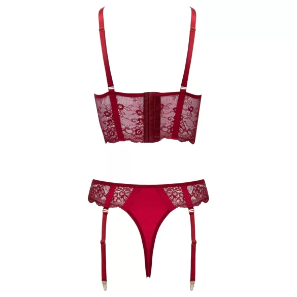Cottelli - zweiteiliges Spitzen-Strapsset (rot)