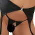 Abierta Fina - Glänzendes Schmuck-Dessous-Set (schwarz)