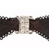 Abierta Fina - Glänzendes Schmuck-Dessous-Set (schwarz) - 80C/M
