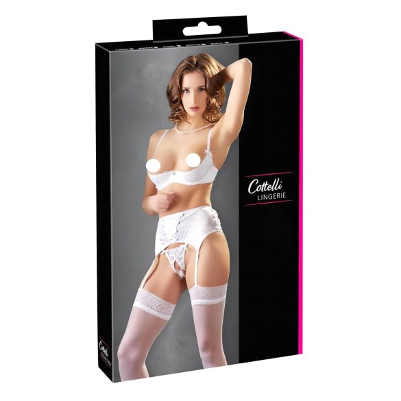 Cottelli - Schnür-Spitzen-Lift-Set (weiß) - 80B/M
