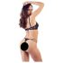 Cottelli - Riemen-BH & String mit Ringen (schwarz) - 80B/M