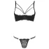 Cottelli - Riemen-BH mit Ring & String (schwarz) - 80B/M