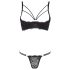 Cottelli - Riemen-BH & String mit Ringen (schwarz) - 85B/L