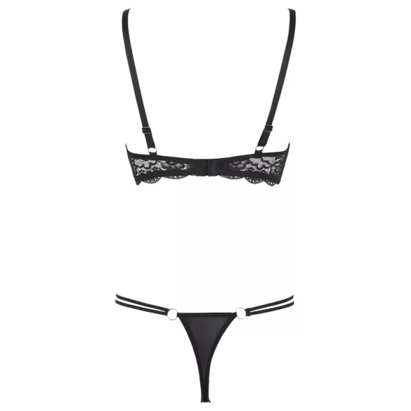 Cottelli - Riemen-BH mit Ring & String (schwarz) - 85B/L