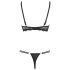 Cottelli - Riemen-BH & String mit Ringen (schwarz) - 80C/M