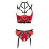 Abierta Fina - Hebe-BH-Set mit Ringen (rot) - 85C/L