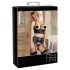 Abierta Fina - Funkelndes Spitzen-Dessous-Set (Schwarz)
