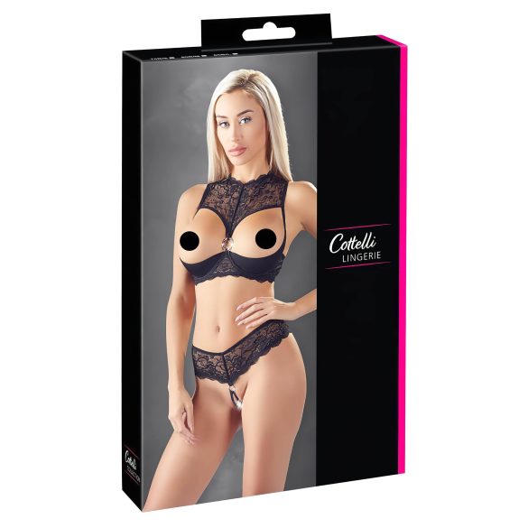Cottelli - Offenes BH-Set (schwarz) - 80B/M