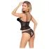 Abierta Fina - offener String und Korsett (schwarz)