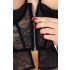 Abierta Fina - Offener String & Korsett (schwarz) - M