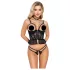 Abierta Fina - Offener String und Korsett (schwarz) - L