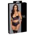 Cottelli Bondage - BH-Set & Handfesseln (Schwarz-Lila) - M
