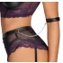 Cottelli Bondage - BH-Set und Handfesseln (schwarz-lila) - L