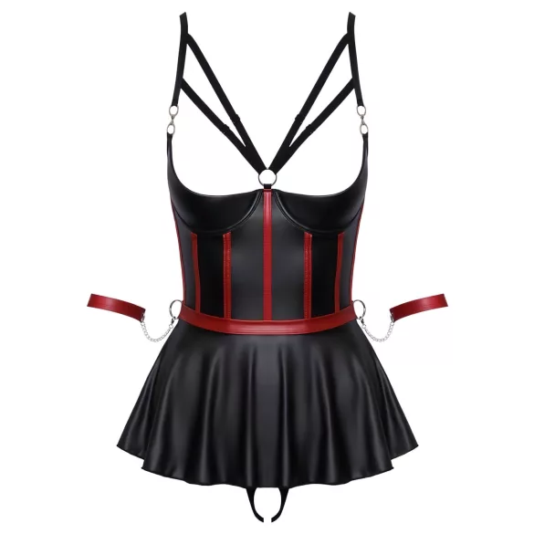Cottelli Bondage - glänzendes Set mit Handfesseln (schwarz) - 80B/M