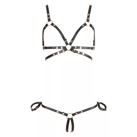 Cottelli Bondage - Glänzendes Körpergeschirr Bikini (schwarz)